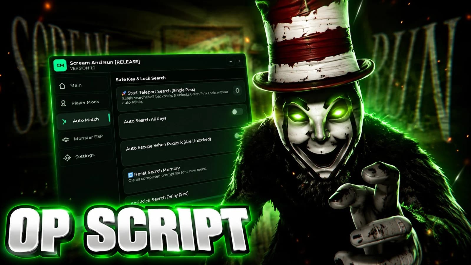 AUTO SEARCH ALL KEYS + AUTO ESCAPE + ESP MONSTER + MORE