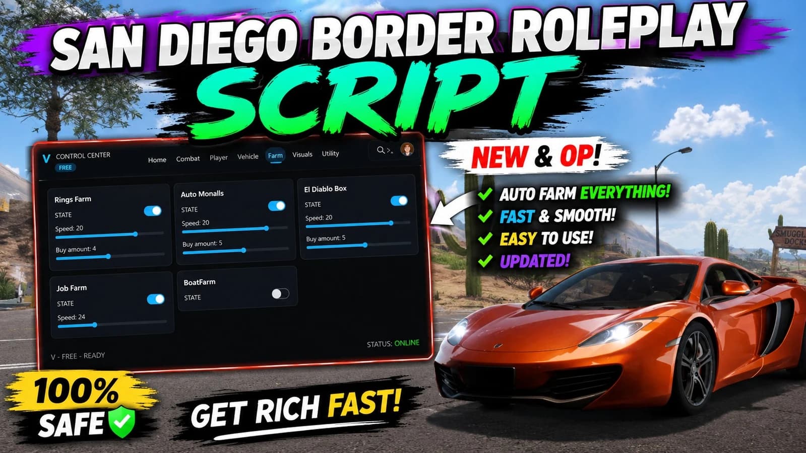 San Diego Border Roleplay Script | Auto Farm, Aimbot & More