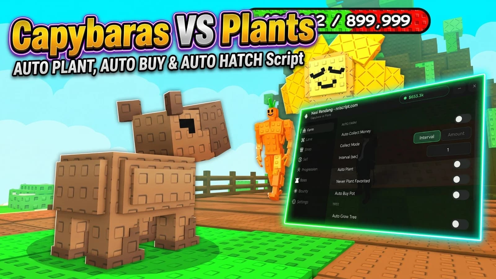 Capybaras VS Plants AUTO PLANT, AUTO BUY & AUTO HATCH Script