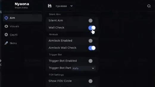 NYAONA | Aim Modules, Visuals, Skin Changer, Misc