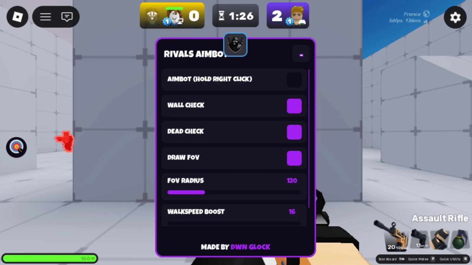 Aimbot, Walkspeed Boost, Dead Check, Wall Check & More