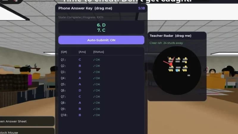 [BEST] Cheating During Testing Script! | MANY FEATURES!