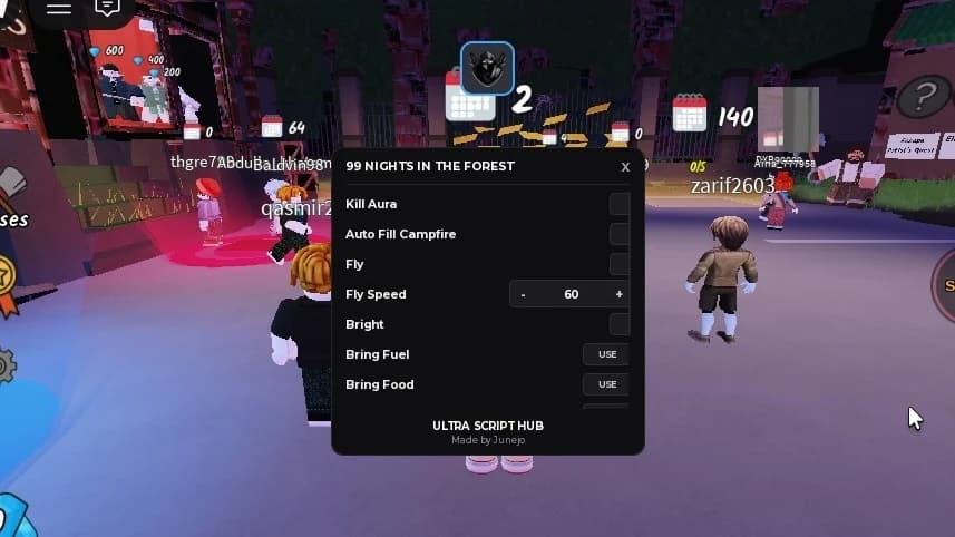 Kill Aura Auto Fill Campfire Fly Bring Medicine Bring Scrap 