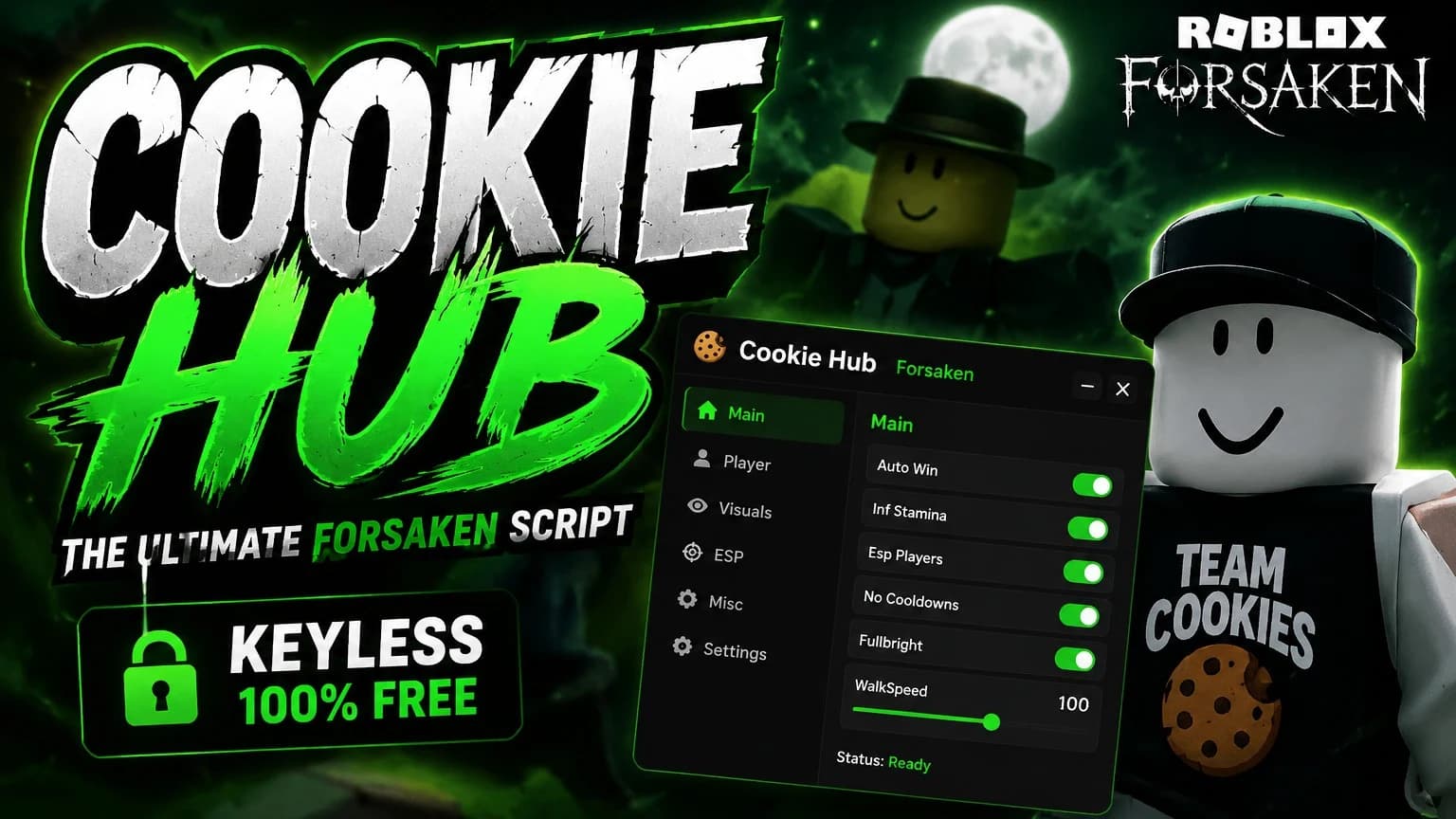 CookieHUB Op Forsaken script | auto block | auto Gen + more
