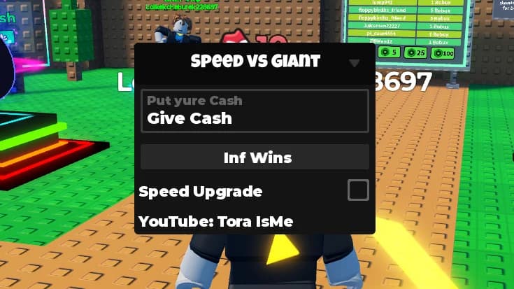 Cool script for Speed vs Giant on Give Cash, Inf Wins and Sp