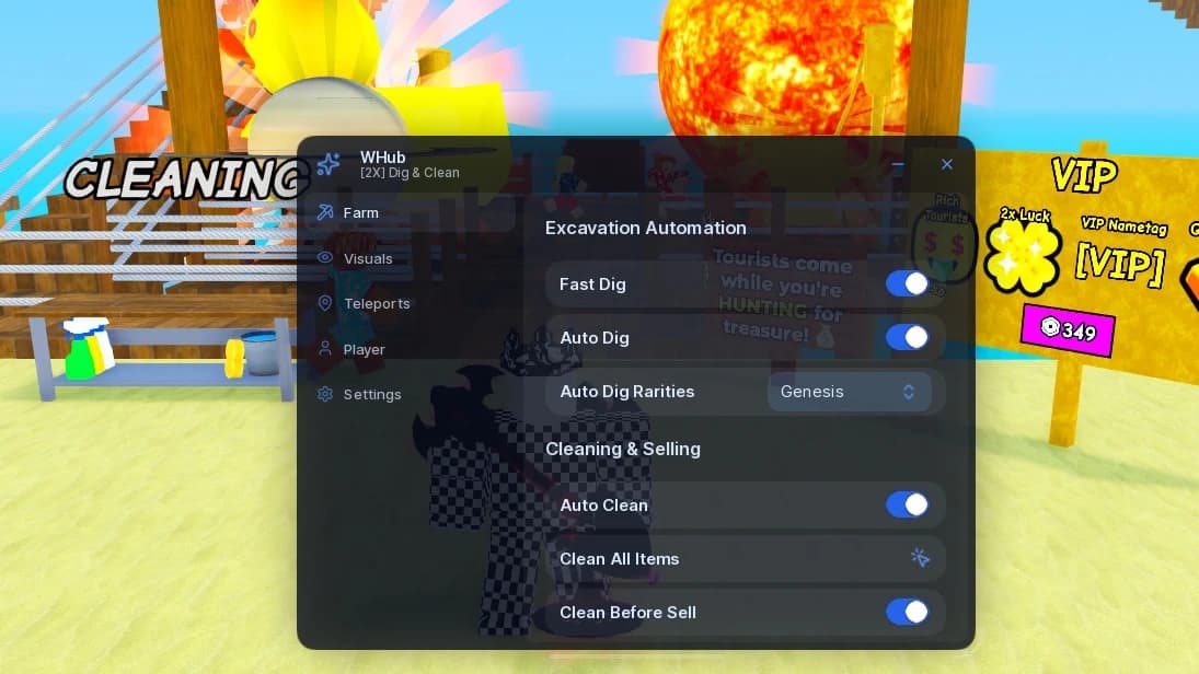 WHub | Auto Farm, Genesis ESP, Auto Clean [NO KEY]