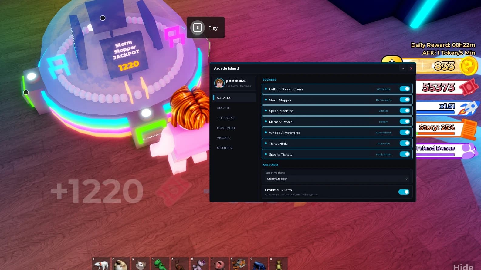 All in one | Arcade Solvers | Teleports | Esp | Autofarm