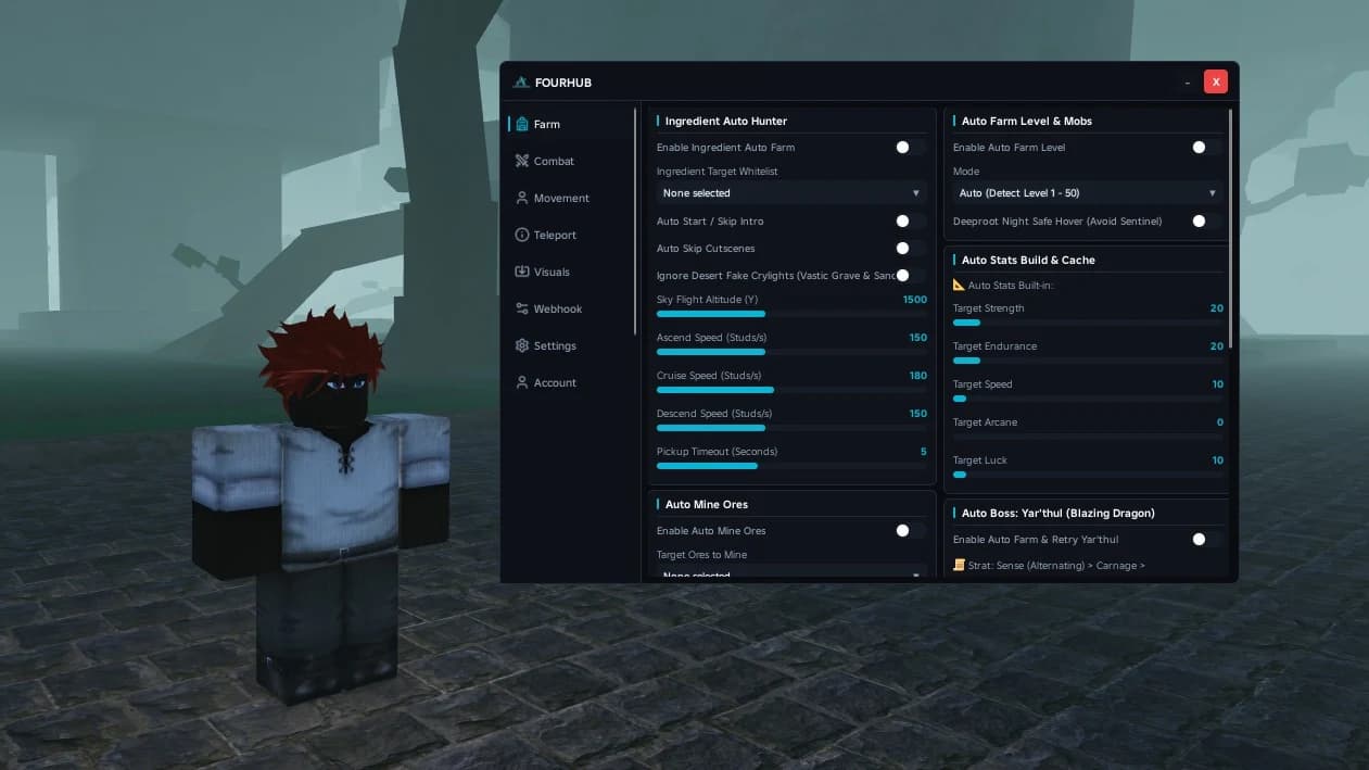 FourHub Arcane Lineage Auto Boss, 100% QTE & Fast Level Farm