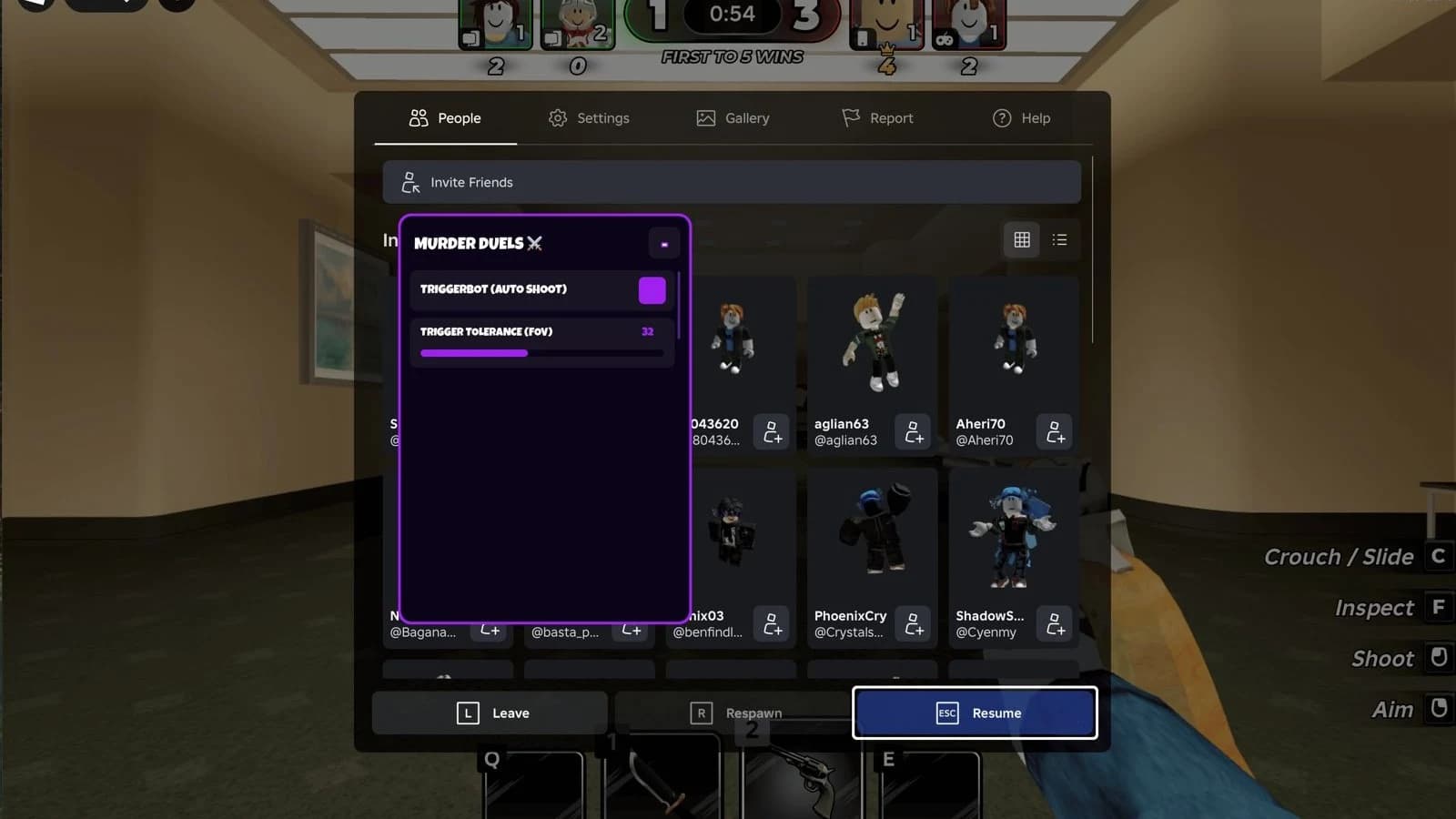 Aim Assist, TriggerBot, Fast Reload, Knife Aura