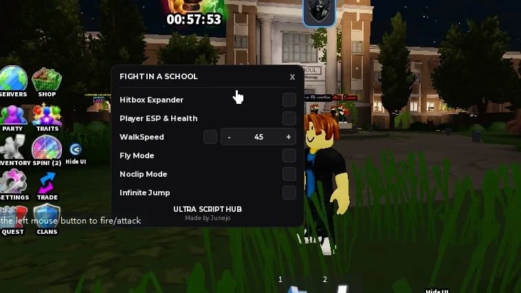 hitbox expander , player ESP and health , walkpseed , more