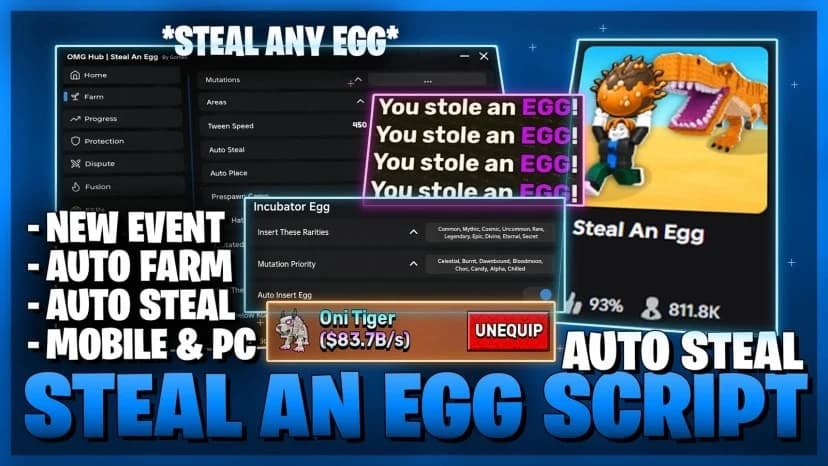 Auto Farm Auto Progression Auto Hatch Webhooks +30 Features