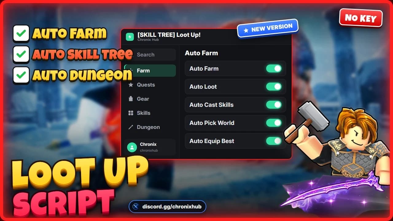 Loot Up Script | Auto Farm, Skill Tree, Dungeons Still a WIP