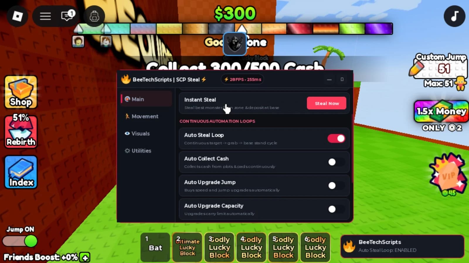 Auto Steal, Auto Upgarde, Esp, Collect Cash & More