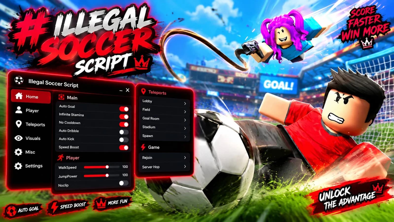 [OP] Illegal Soccer Script [Inf Stamina | Perfect Shoot]
