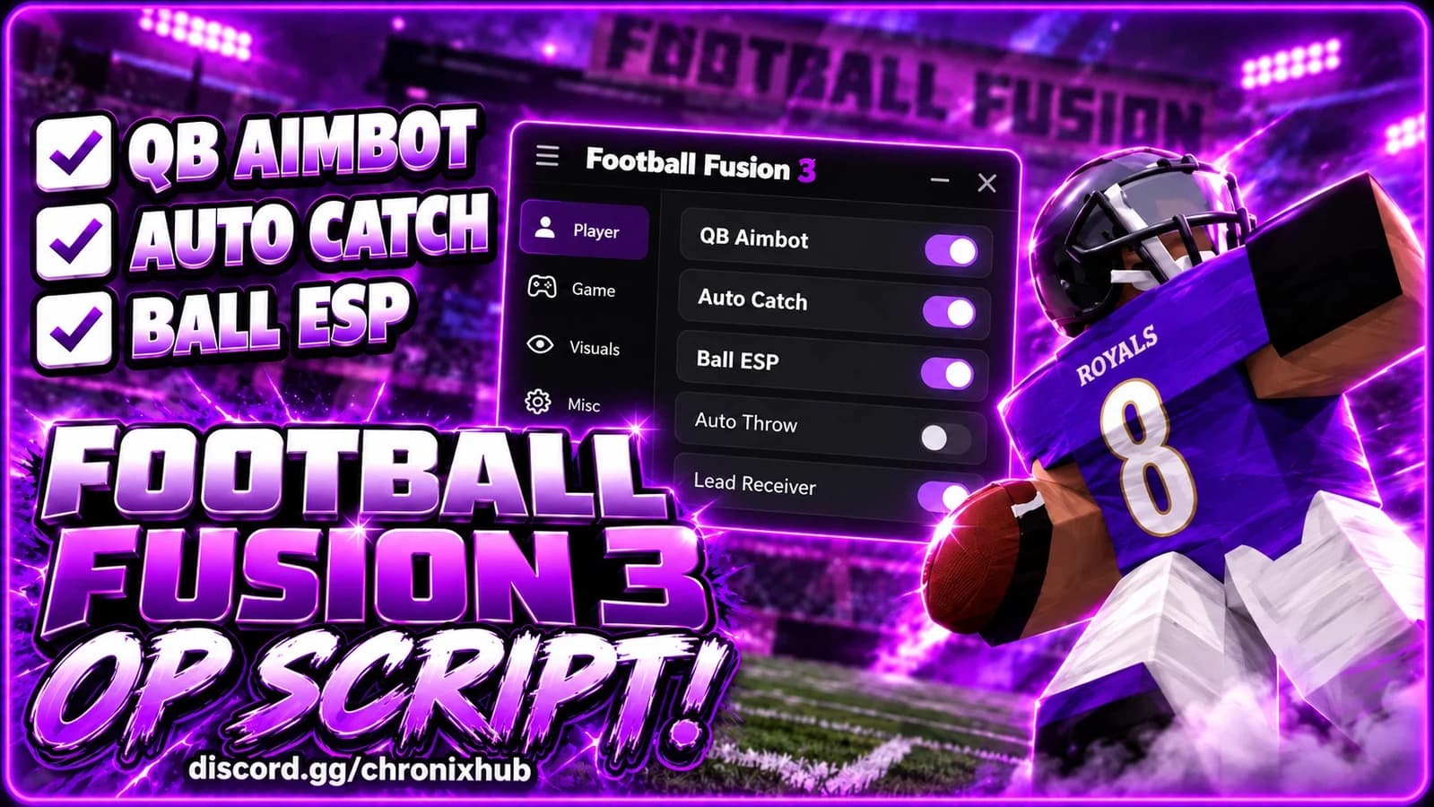 Football Fusion 3🏈 [KEYLESS + BALL MAGNET + AUTO QB 🔥]