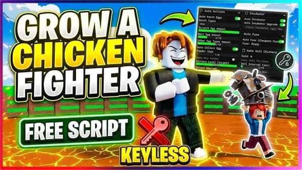 GROW A CHICKEN FIGHTER — Keyless Script | Auto Farm, Auto Fi
