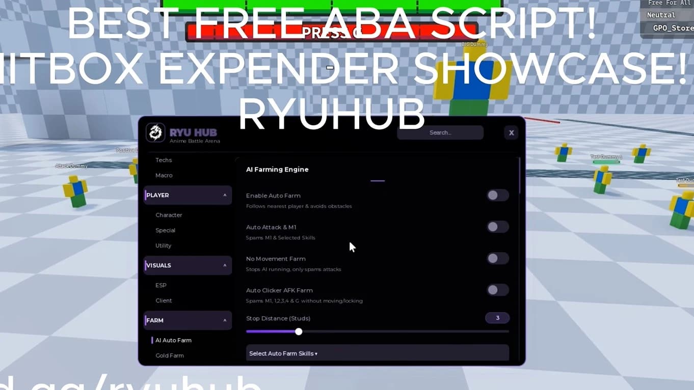 FREE AUTO FARM,AUTO BLOCK, HITALL ABA SCRIPT | RYUHUB
