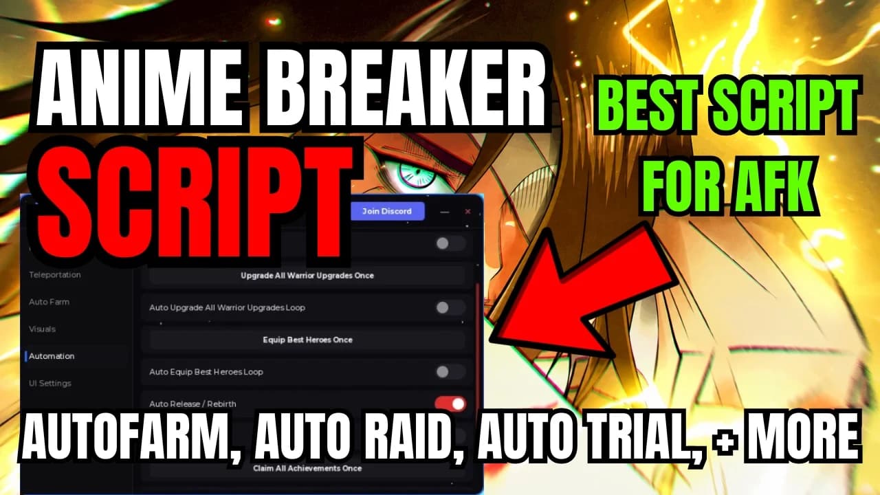Auto Farm, Auto Rebirth, Auto Trial, Auto Guild, + More
