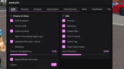 Autofarm Autoarest Aimbot and more