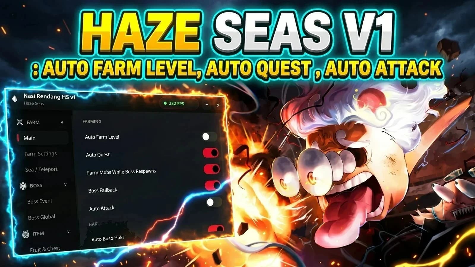 HAZE SEAS : Auto Farm Level, Auto Quest , Auto Attack