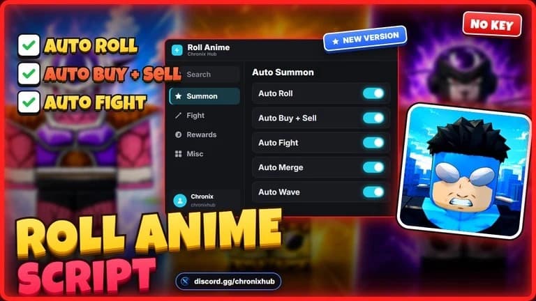 Roll Anime to Fight Script | Auto Roll, Auto Farm [NO KEY]