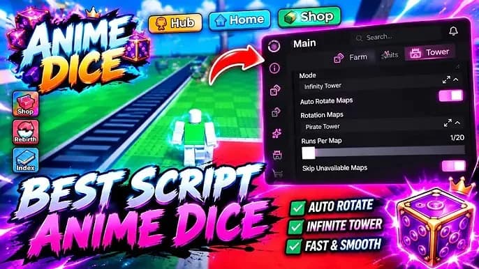 [NEW] Anime Dice Best Script Auto Roll, Auto Play Tower