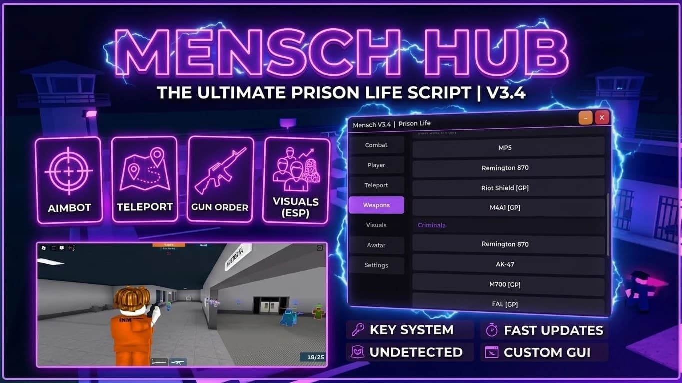 Mensch Hub V3.4 | Prison Life