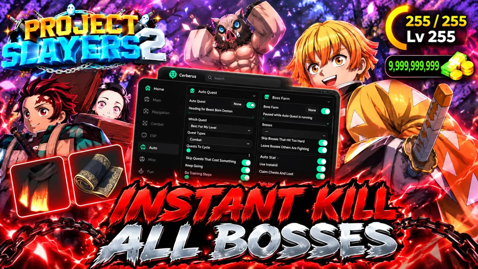 [KEYLESS] \\ Instakill Auto Boss + Auto Quest Farm