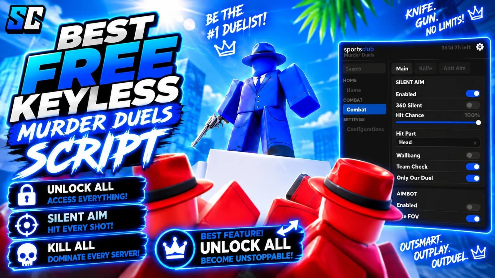 Free Murder Duels Script | Kill All, Unlock All, Wallbang