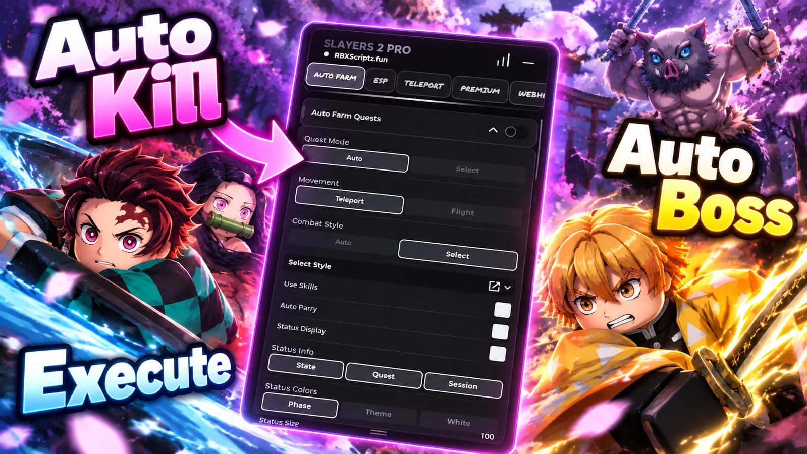 Auto Farm | Auto Quest | Auto Boss | Webhooks | ESP and more