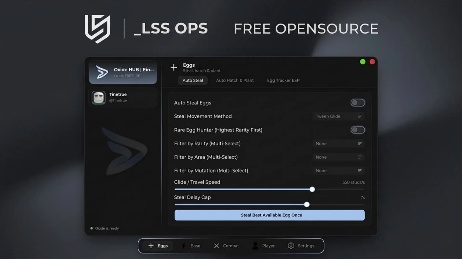 [OPENSOURCE] Bypass Anti-Cheat, Instant Steal, Egg ESP, etc