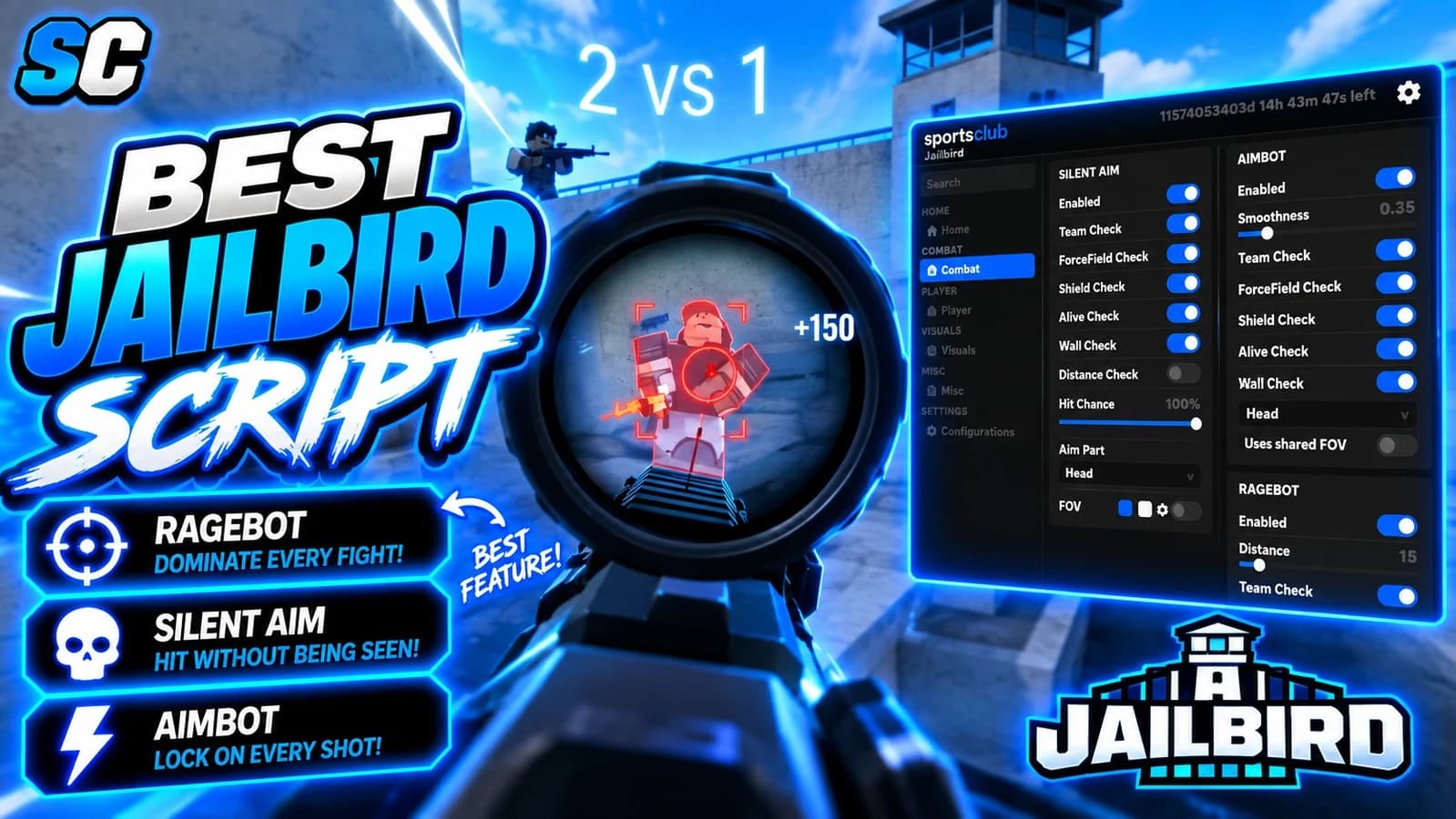 Free Jailbird Script | Silent Aim, Ragebot, Triggerbot