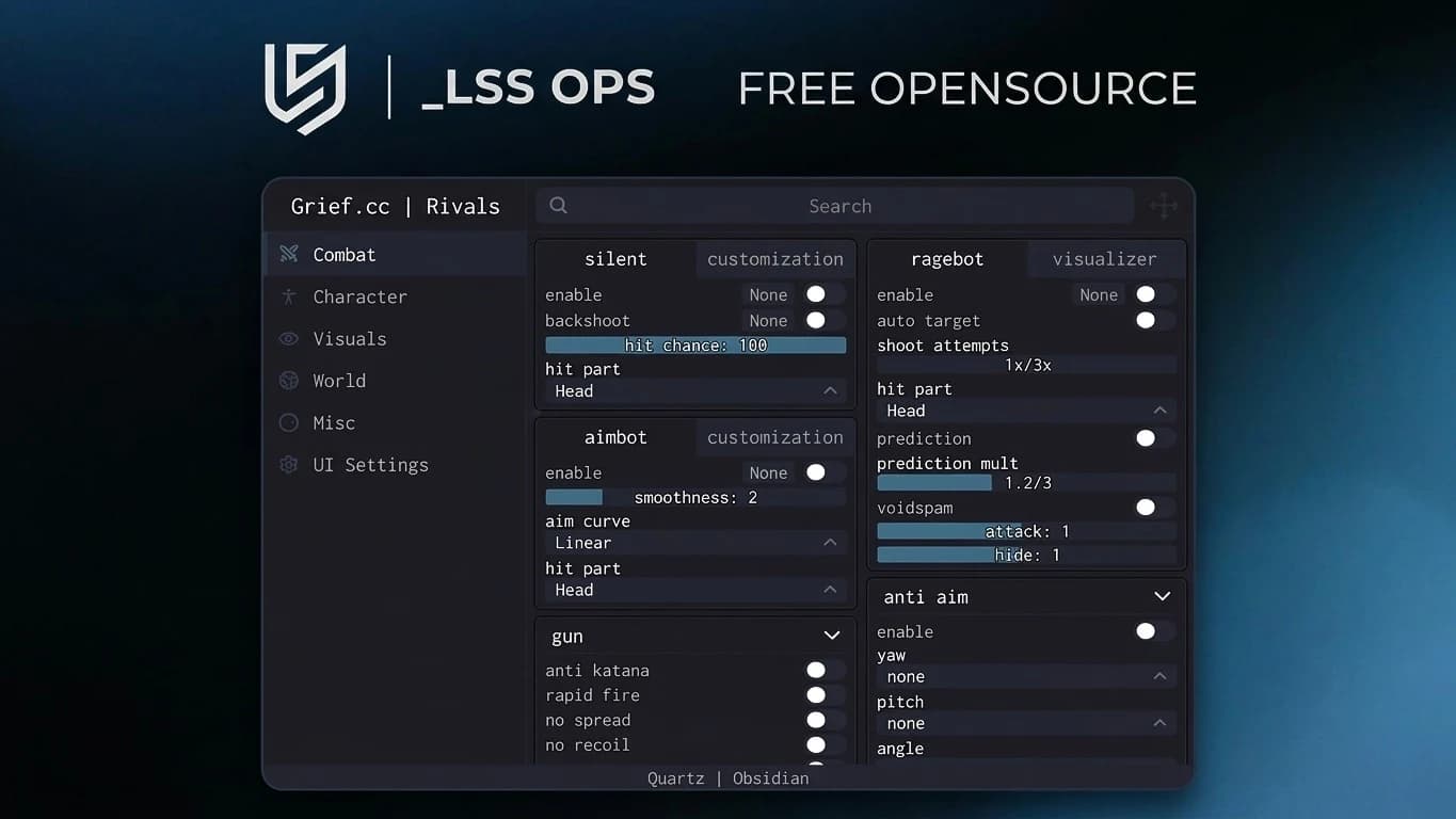 [OPENSOURCE] Grief.cc Hub | Silent Aim, HitChance, ESP, etc