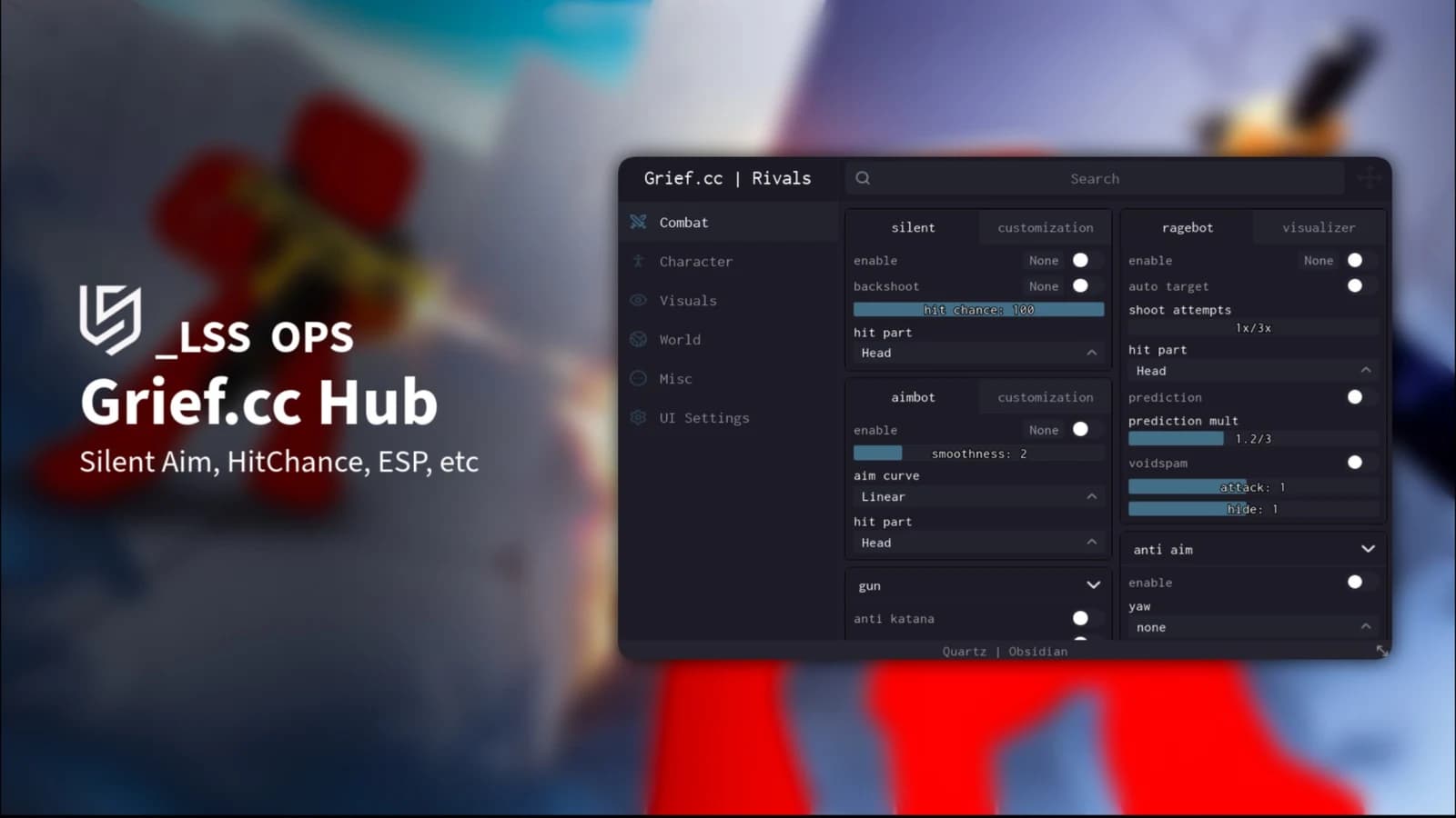 [OPENSOURCE] Grief.cc Hub | Silent Aim, HitChance, ESP, etc