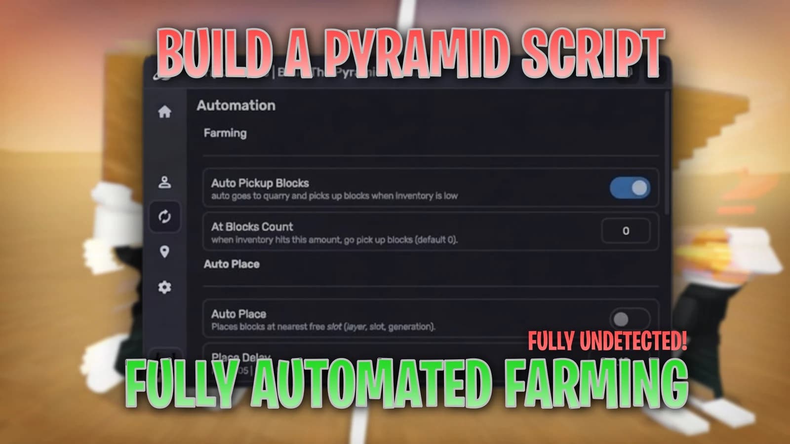 Auto Pickup & Place Blocks, Train, Upgrade & More!