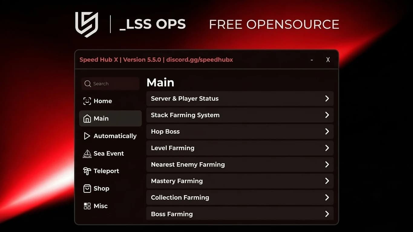 [OPENSOURCE] SpeedHubX | Auto Farm Level, Auto Stats, etc