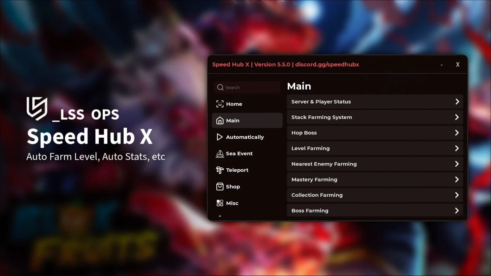 [OPENSOURCE] Speed Hub X | Auto Farm Level, Auto Stats, etc