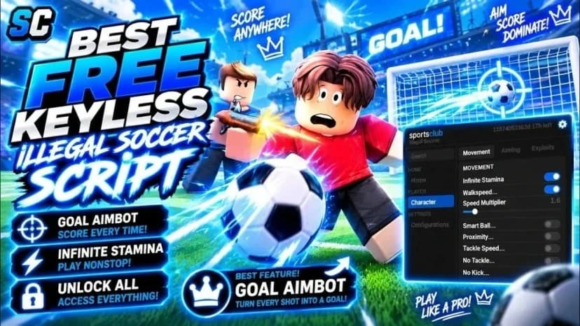 Free Illegal Soccer Script | Goal Aimbot, Unlock All, Speed