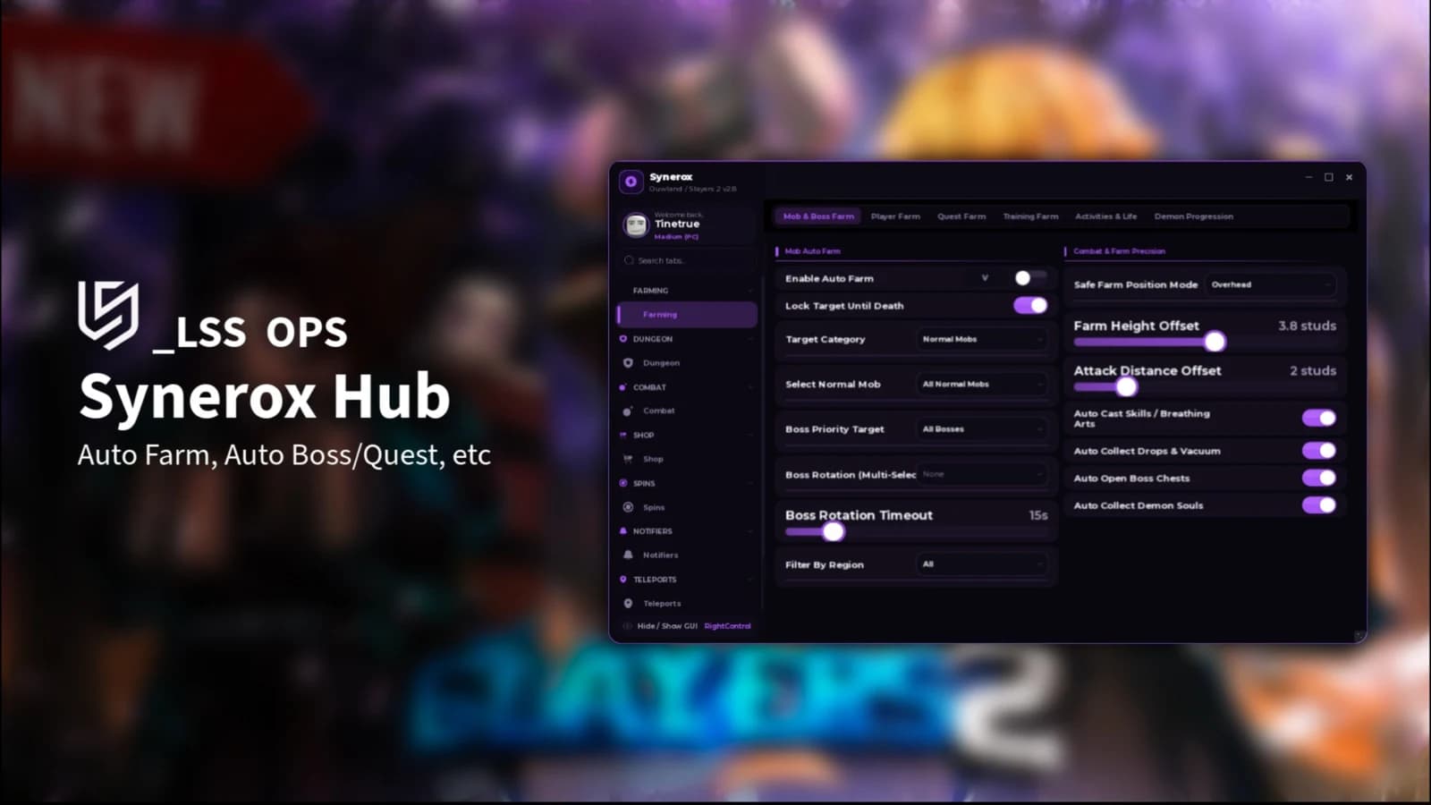 [OPENSOURCE] Synerox Hub | Auto Farm, Auto Boss/Quest, etc