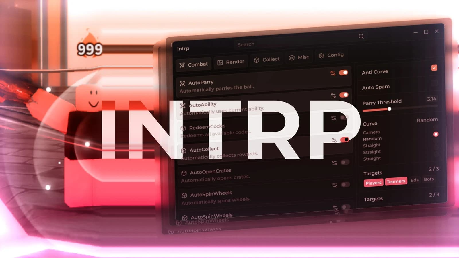 INTRP | AutoParry, AntiCurve, AutoSpam, AutoAbility