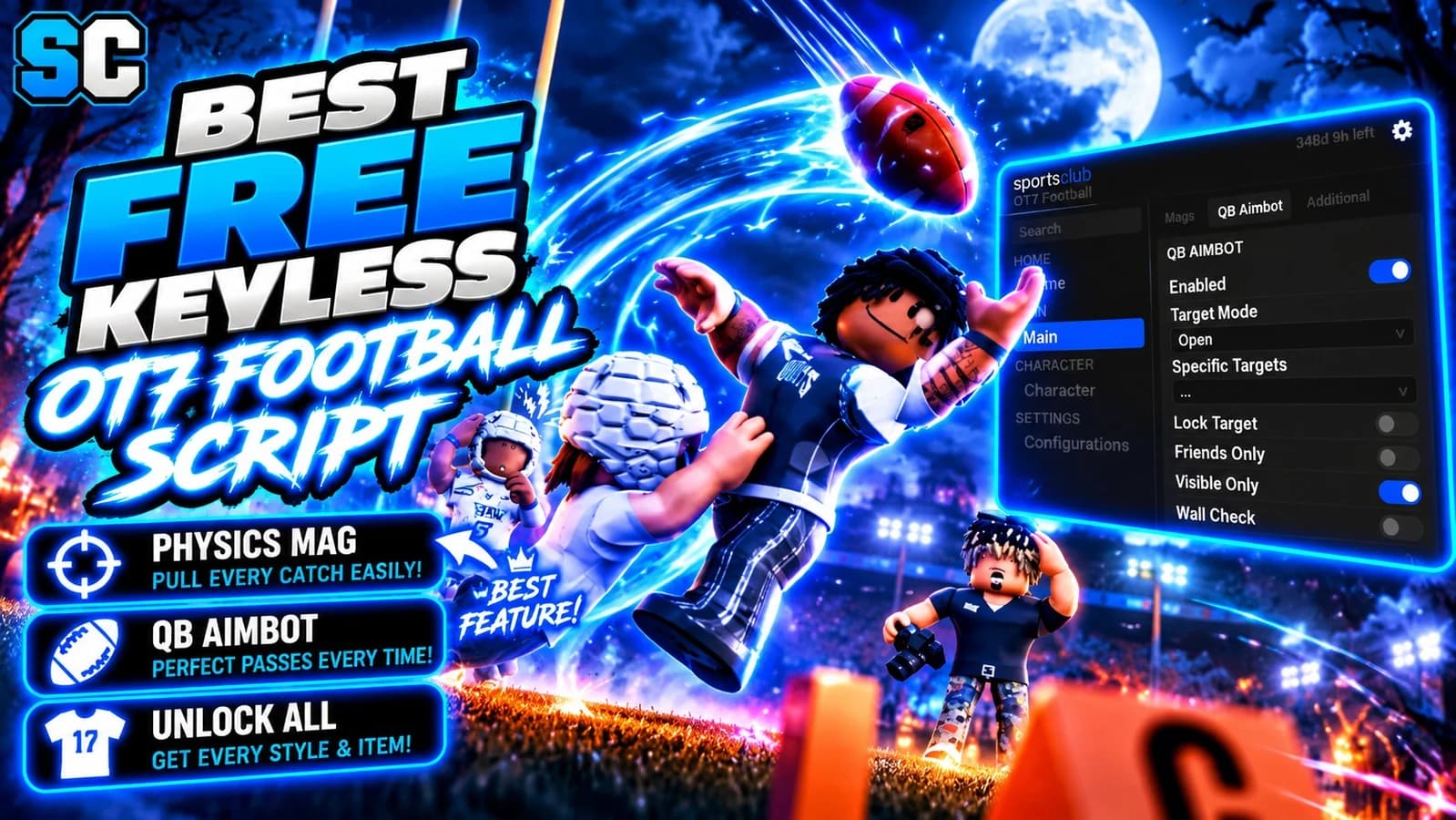 Free OT7 Football Script | QB Aimbot, Ball Mags, Unlock All
