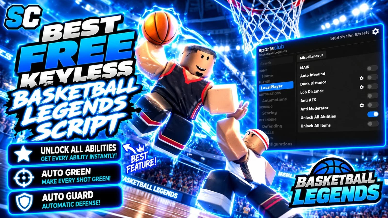 Basketball Legends Script | Auto Green, Unlock All Abilites