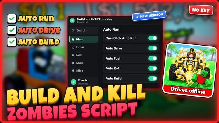 Build and Kill Zombies Script | Auto Run, Auto Roll [NO KEY]