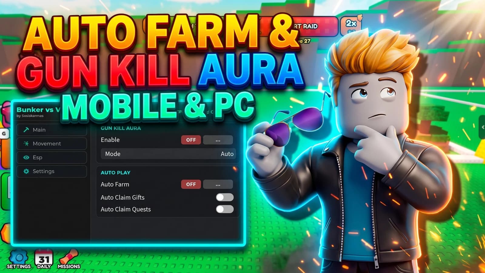 Auto Farm, Gun Kill Aura | Sosiskomras Hub