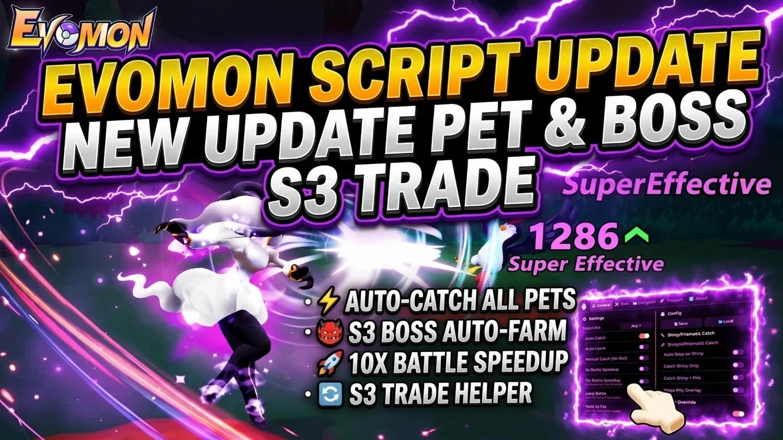 EVOMON SCRIPT UPDATE: NEW UPDATE PET & BOSS S3 TRADE