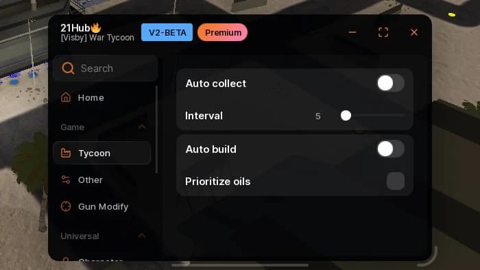 Auto Collect/Build and  gun mods | 21hub-V2