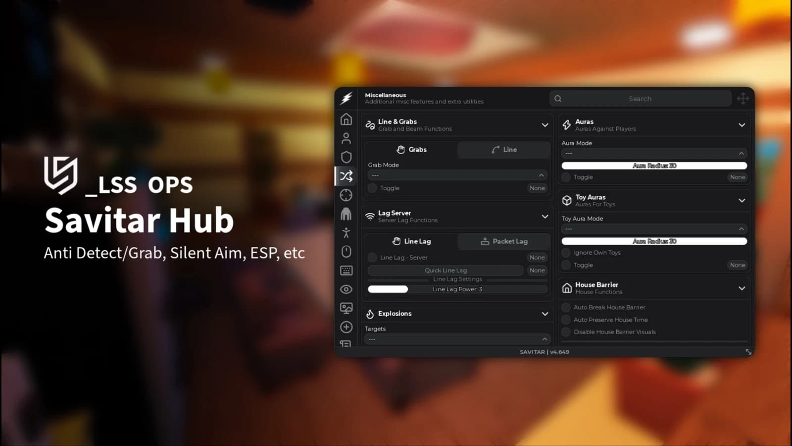 [OPENSOURCE] Savitar Hub | Anti Detect/Grab, Silent Aim, etc