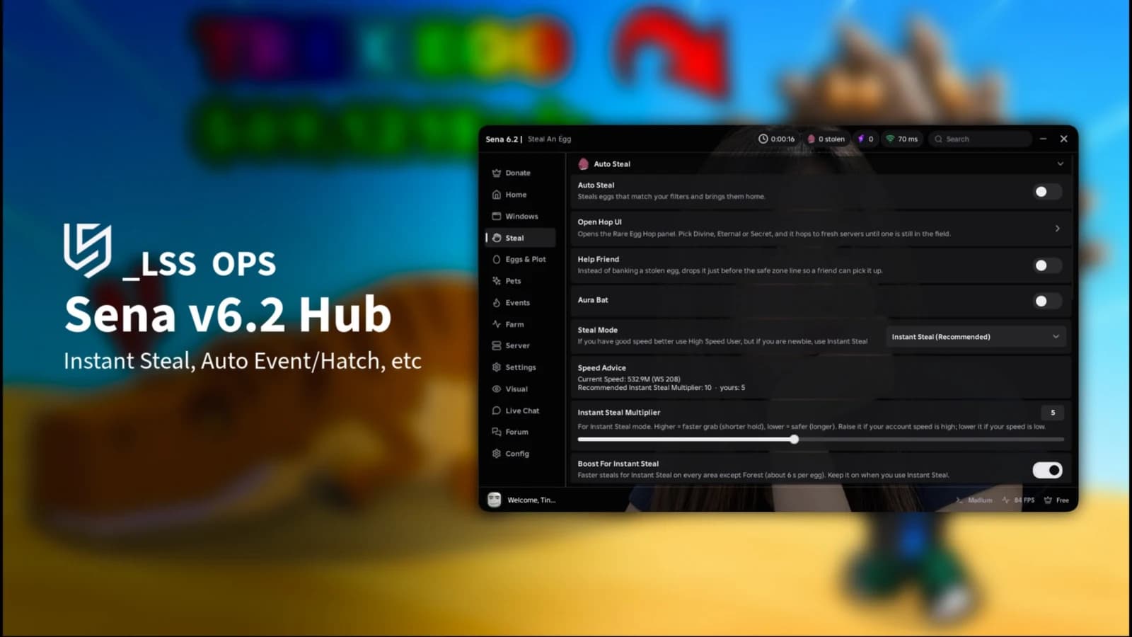 [OPENSOURCE] Sena v6.2 Hub | Instant Steal, Auto Event, etc