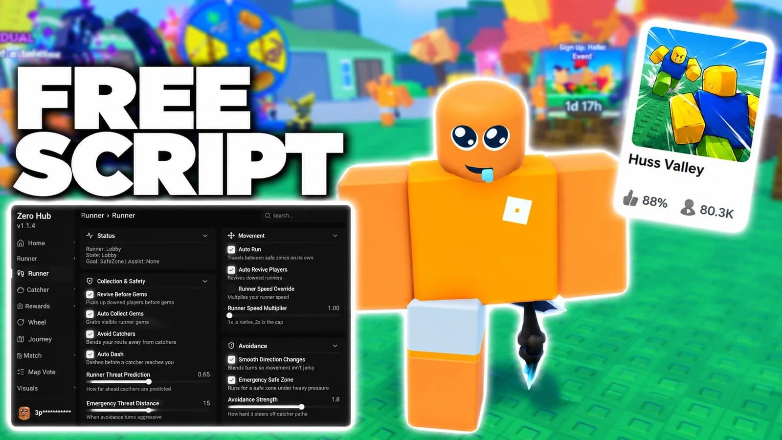 [🔥KEYLESS] HUSS VALLEY SCRIPT | INF GEMS, AUTOPLAY | OP