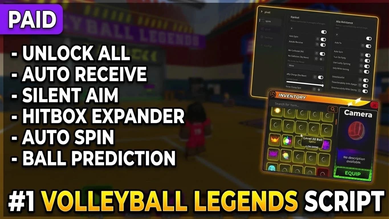Unlock All,Silent Aim, Hitbox Expander, Ball Prediction